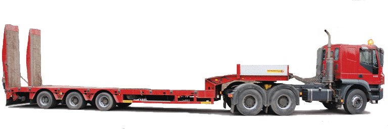 Тяжёлый трал для перевозки спецтехники от транспортной компании АТП-1020